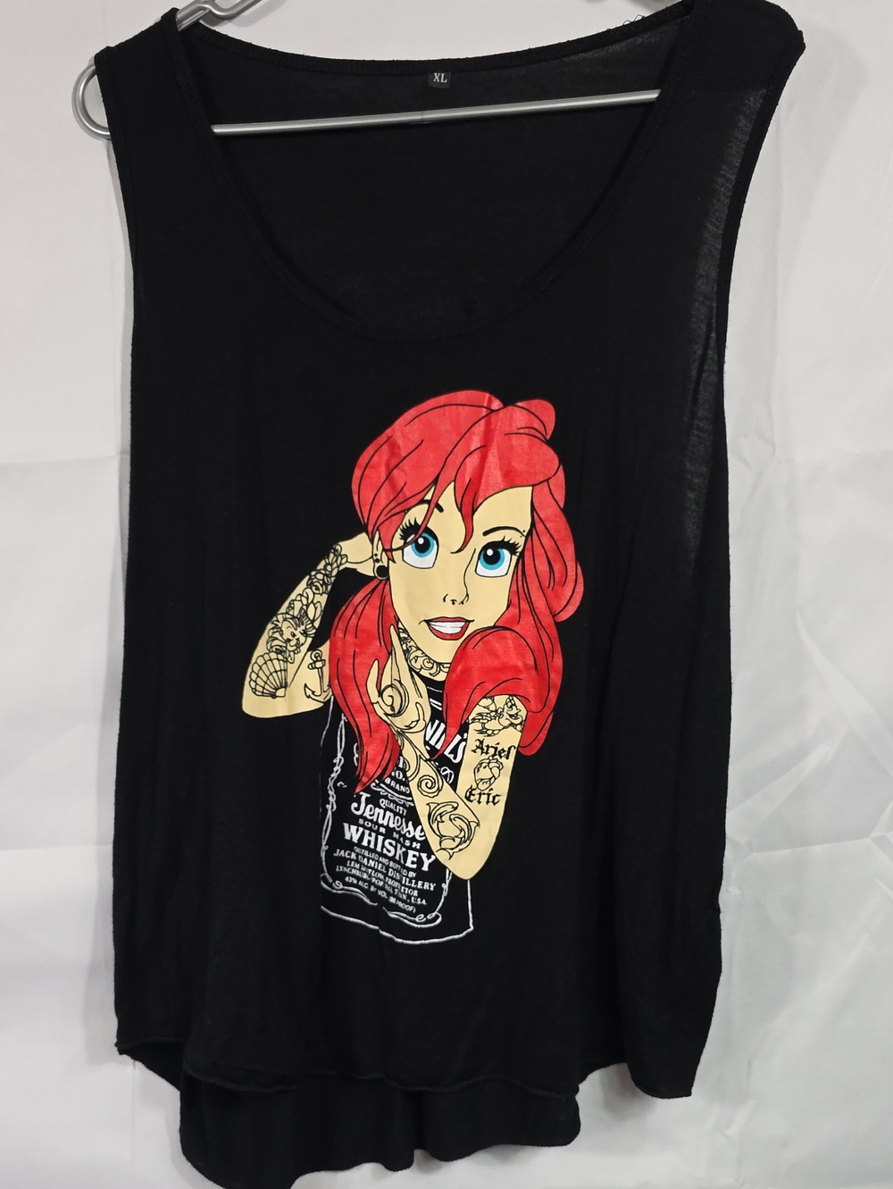 Black Graphic Tank Top Tattooed The Little Mermaid Womens Size XL From San Diego